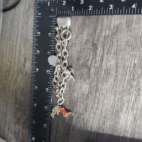 Silver Tone Charm Bracelet with Texas and Angel Charms B3025 - Picture 6 of 6